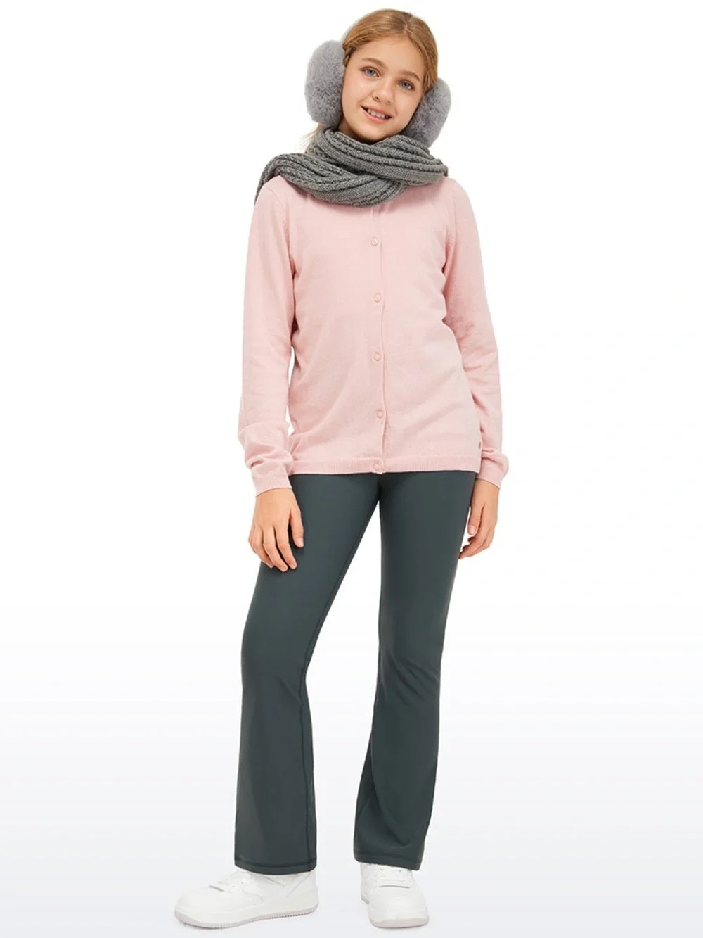 CRZ YOGA Thermal Fleece Lined Soft Girls Flare Leggings Bundle of 2- Sz L / 12yr